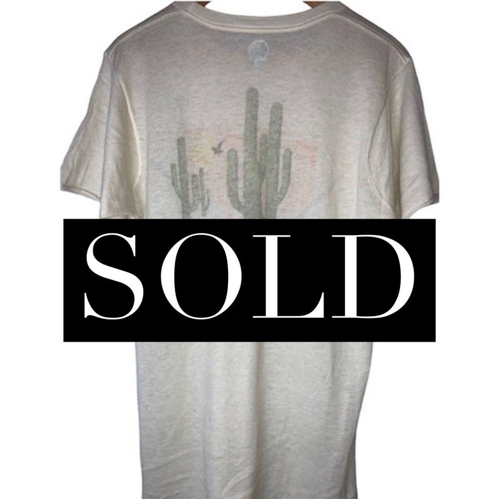 **NOT FOR SALE**ADRIAN Cashmere Blend Cream Arizona Cactus Graphic Tee